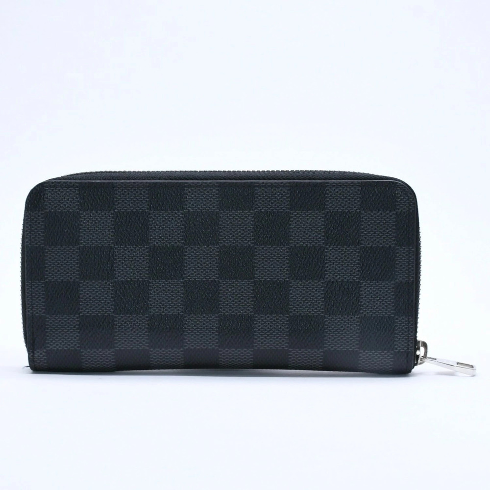 LOUIS VUITTON Damier Graphite Black Canvas Zippy Wallet Portefeuille Vasco Black